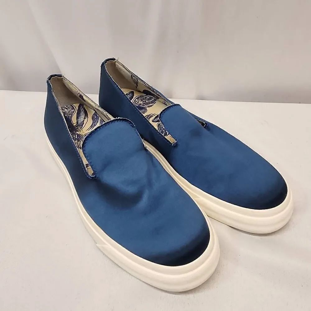 La Perla x Giuseppe Zanotti Navy Satin Slip-On Sneakers Men's EU 45 US 12